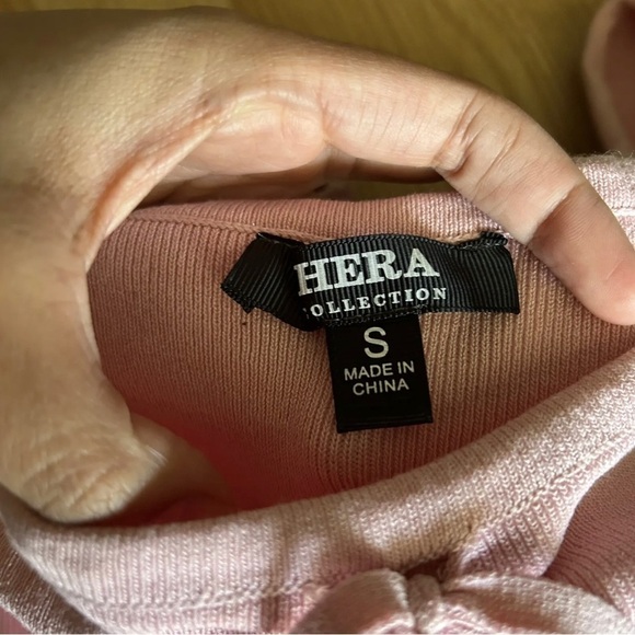 Hera Collection Pink Ribbed Cut Out Bodycon Dress Small - Picture 2 of 8